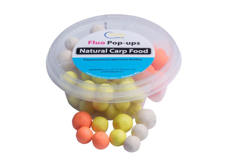 plovoucí boilies - fluo pop up 100g, 3x80ml, 15/20mm - JAHODA & MED 