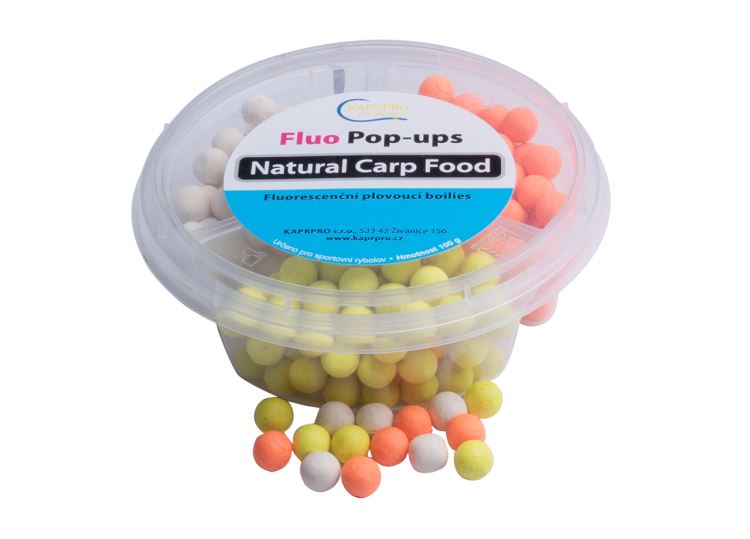  plovoucí boilies - fluo pop up 100g, 10mm - JAHODA & MED