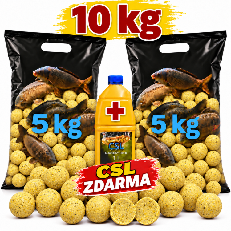 Boilies 10kg + CSL zdarma, 20mm JAHODA & MED 
