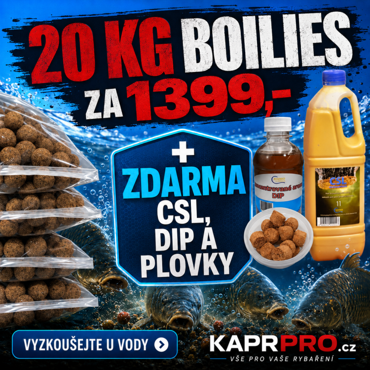 Boilies 20kg, játra/chobotnice,  24mm + CSL 1l + DIP 250ml + pop up pelety 20mm, 60g
