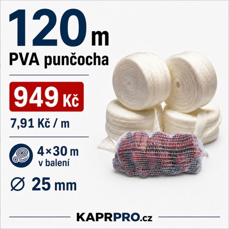 PVA punčocha 100 m + 20 m zdarma, průměr 25 mm