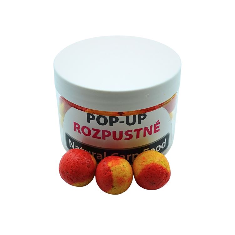 ROZPUSTNÉ PLOVOUCÍ BOILIES - červeno-žlutá, 20mm, různé příchutě