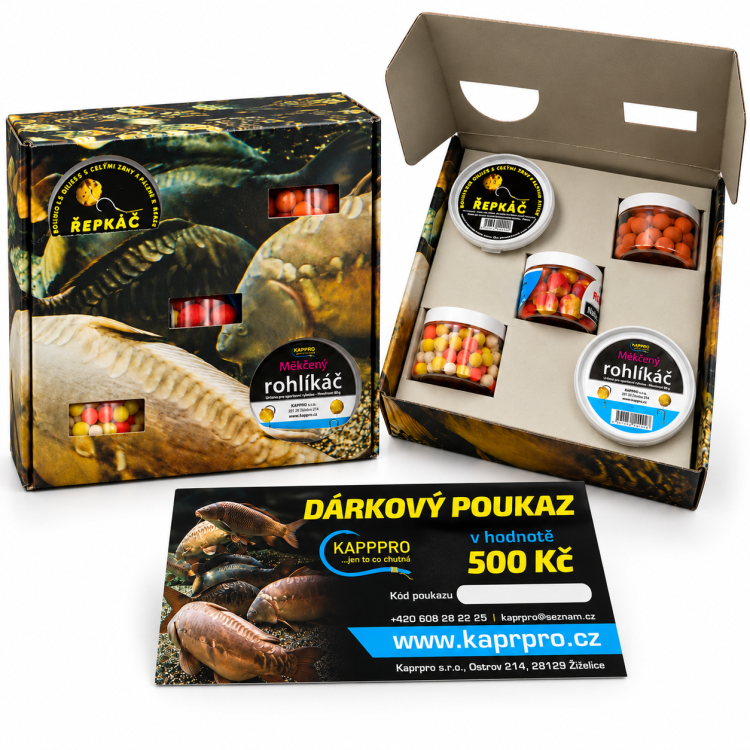 Dárek pro rybáře - kazeta + poukaz 500
