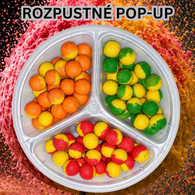 Plovoucí boilies rozpustné 100 g, 12 mm, tři barvy 