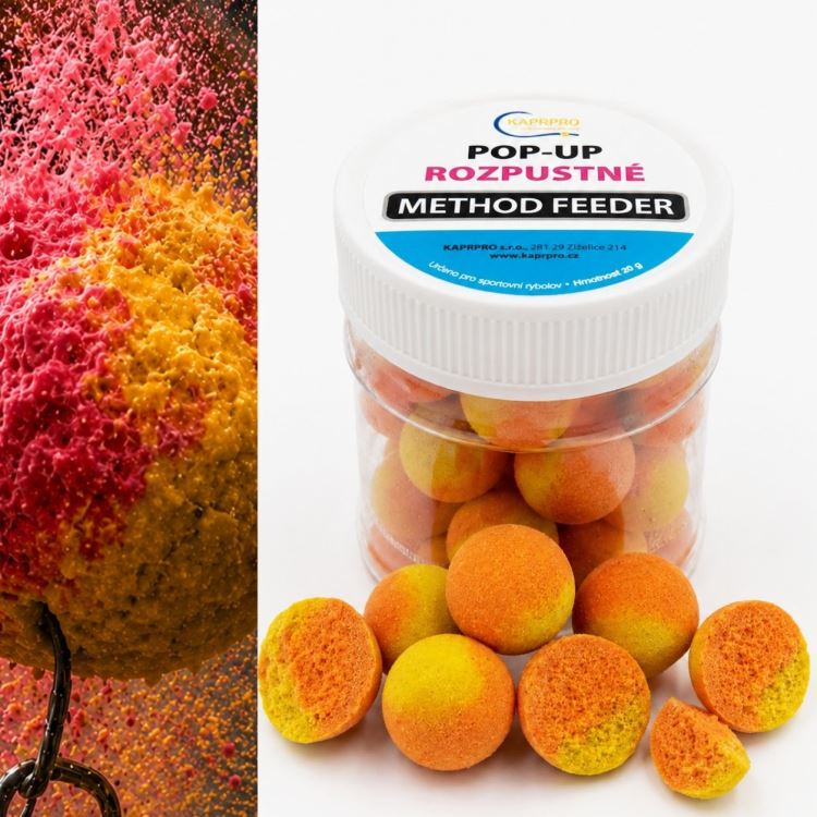 Plovoucí boilies rozpustné – Method Feeder 12 mm, oranžovo-žlutá, 12mm, různé příchutě