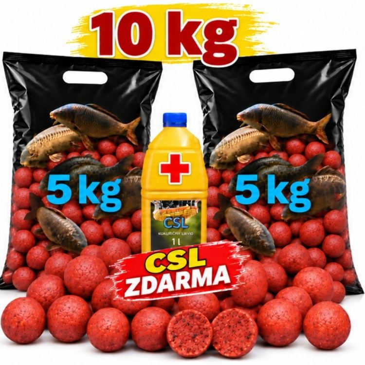 BOILIES 10kg + CSL zdarma, JAHODA & TUŇÁK 24mm 