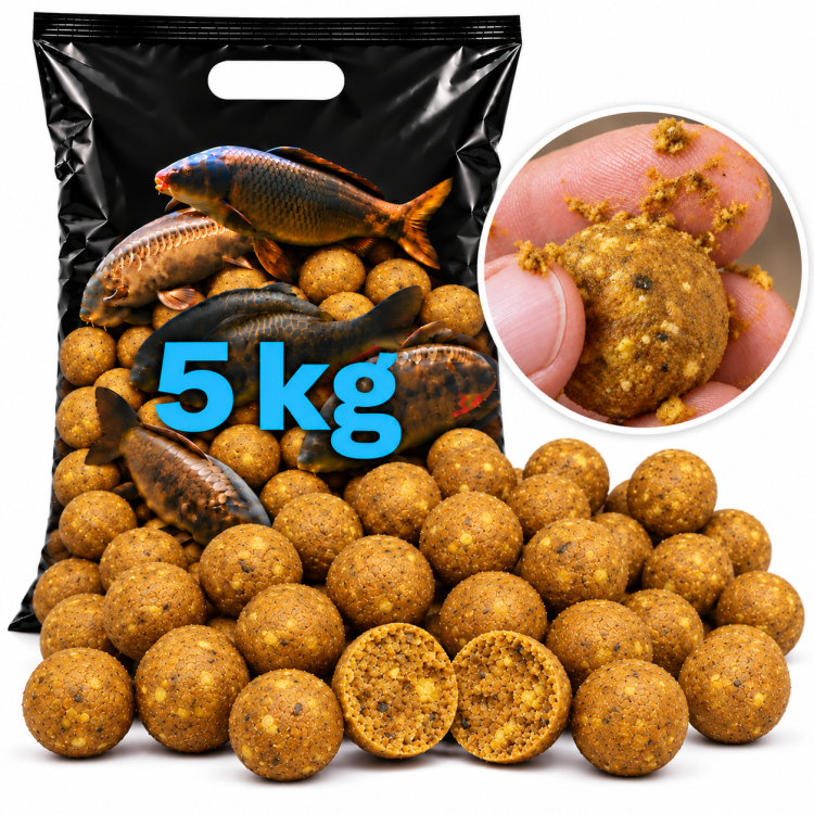 Rozpustné boilies HALIBUT & ČESNEK 24mm, 5 kg